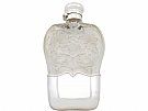 American Sterling Silver and Glass Hip Flask - Antique (1897)