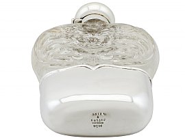 Silver and glass hip flask