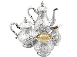 Sterling Silver Four Piece Tea and Coffee Service - Antique Victorian (1863)