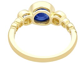 sapphire cabochon ring with diamonds