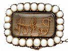 Pearl and 9ct Yellow Gold Memorial Brooch - Antique Circa 1840