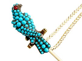 Victorian Double Pin with Turquoise for sale