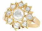 0.86ct Diamond and 17ct Yellow Gold Cluster Ring - Vintage Circa 1950