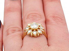 1950s Yellow Gold and Diamond Dress Ring  Wearing Finger