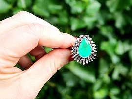 Pear Cut Emerald Dress Ring Vintage