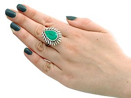 Pear cut emerald dress ring Wearing