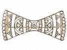 0.49ct Diamond and 14ct Yellow Gold Bow Brooch - Antique Austro-Hungarian Circa 1920