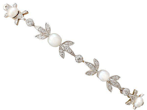 antique pearl and diamond bracelet for sale