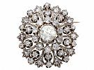 3.48ct Diamond and 15ct Yellow Gold Brooch - Antique Victorian