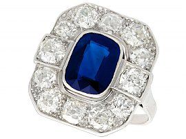 1930s Sapphire an Diamond Ring for Sale