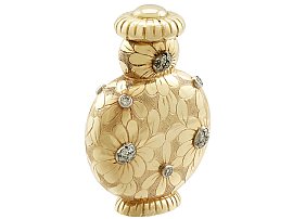 French 18 ct Yellow Gold and Diamond Scent Bottle by Van Cleef & Arpels - Vintage Circa 1950