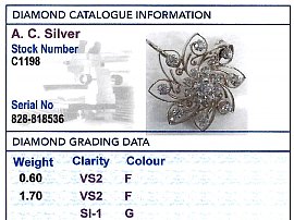 1900s Diamond Pendant Grading Data