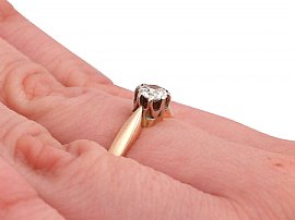 Rose Gold Engagement Ring side on wearing