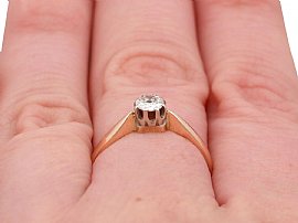 Rose Gold Engagement Ring front facing wearing