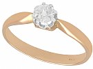 0.32ct Diamond and 14ct Rose Gold Solitaire Ring - Antique Circa 1910