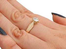 Wearing Rose Gold Solitaire Diamond Engagement Ring for Sale