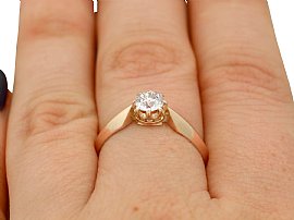 Wearing Rose Gold Solitaire Diamond Engagement Ring Certificate