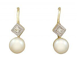 1930s pearl earrings in gold