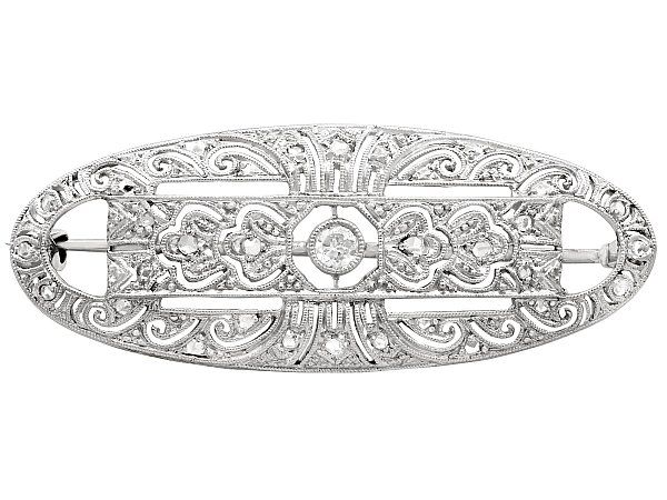 Diamond Brooch in Art Deco Style