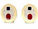 0.95ct Ruby and 0.41ct Sapphire, 0.20ct Diamond and 14ct Yellow Gold Earrings - Vintage Circa 1960