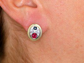 Ruby and Sapphire earrings