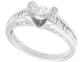 0.72ct Diamond and 14ct White Gold Dress Ring - Contemporary Circa 2000