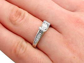 White Gold Diamond Dress Ring Wearing on hand