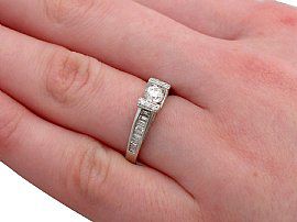 White Gold Diamond Dress Ring wearing on hand