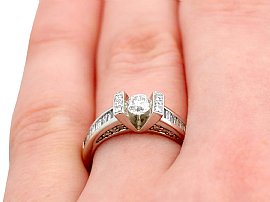 White Gold Diamond Ring on finger