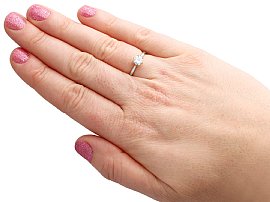 wearing 0.63ct diamond ring