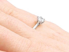 0.63 ct diamond ring on the hand
