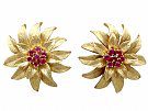 0.48ct Ruby and 18ct Yellow Gold Earrings - Vintage Circa 1990