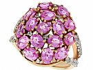 3.99ct Pink Sapphire and 0.40ct Diamond, 18ct Yellow Gold Dress Ring - Contemporary Circa 2000
