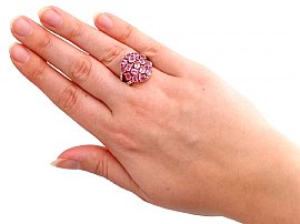 Pink Sapphire Ring with Diamonds