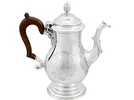 Newcastle Sterling Silver Coffee Pot - Antique George II (1744)