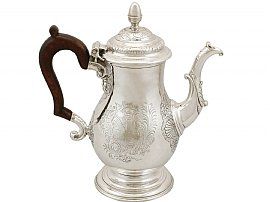 Newcastle Sterling Silver Coffee Pot - Antique George II (1744)