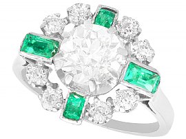vintage diamond and emerald ring