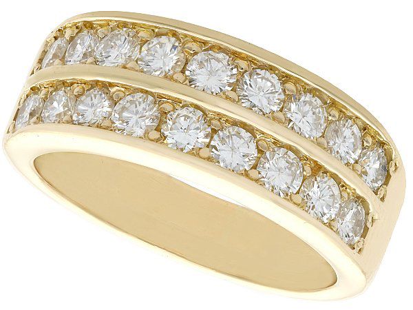 Double Row Diamond Eternity Ring in Yellow Gold