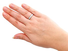 wearing a Vintage Diamond Half Eternity Ring