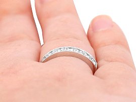 Vintage Diamond Half Eternity Ring on finger