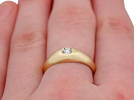Gold and Diamond Ring being worn