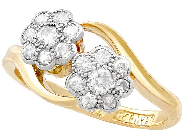 Floral Diamond Twist Ring