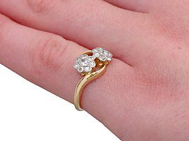 Floral Diamond Twist Ring on Hand