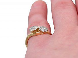 Floral Diamond Twist Ring on Finger