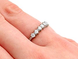 Vintage 7 Stone Diamond Ring wearing 