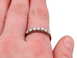 Vintage 7 Stone Diamond Ring on the hand