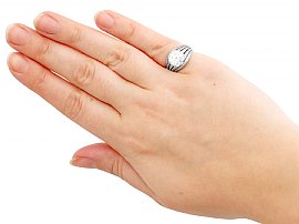 Art Deco Diamond Ring Wearing 