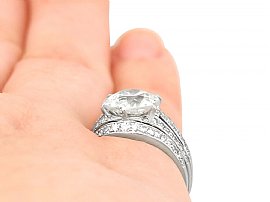 Art Deco Diamond Ring Wearing Close Up 