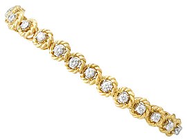 3.78ct Diamond and 18ct Yellow Gold Bracelet - Vintage Italian Circa 1990