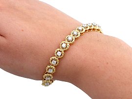 Vintage Diamond and Gold Bracelet Wearing